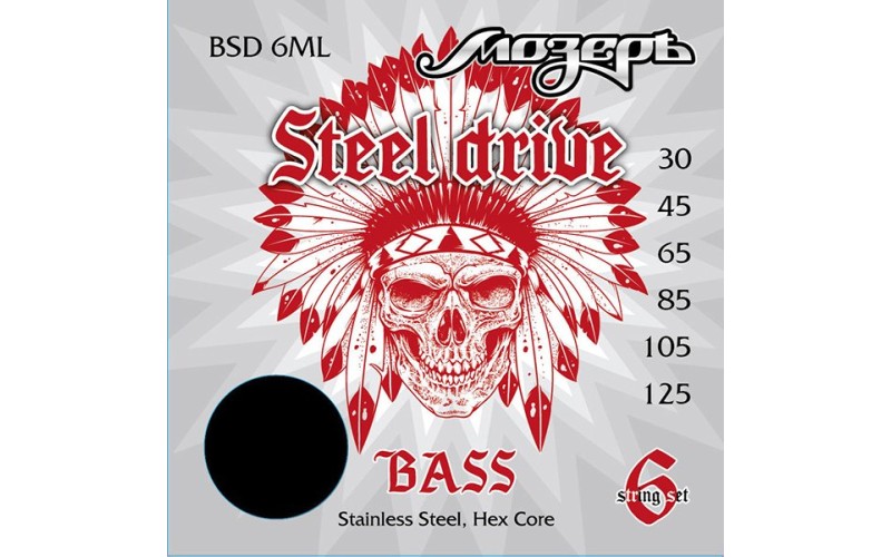 Мозеръ BSD-6ML Steel Drive Комплект струн для 6-струнной бас-гитары, сталь, 30-125