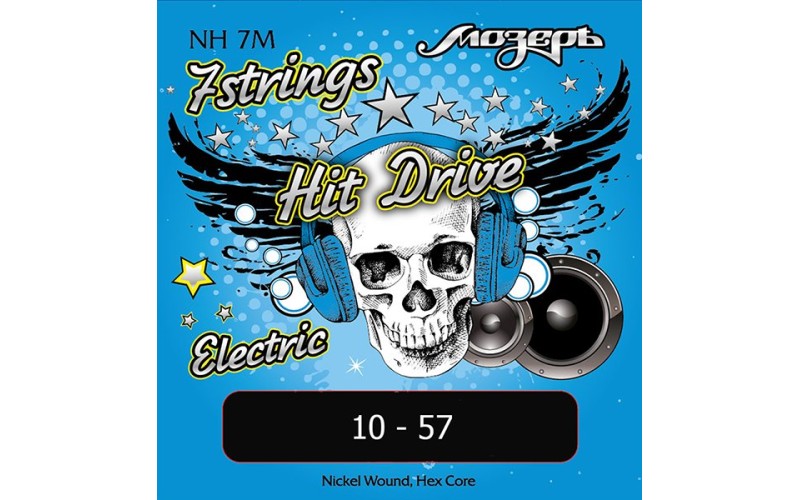 Мозеръ NH-7M Hit Drive Комплект струн для 7-струнной электрогитары, Medium, 10-57, никель