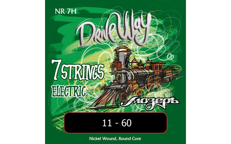 Мозеръ NR-7H Drive Way Комплект струн для 7-струнной электрогитары, никель, Heavy, 11-60