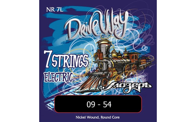Мозеръ NR-7L Drive Way Комплект струн для 7-струнной электрогитары, никель, Light, 9-54