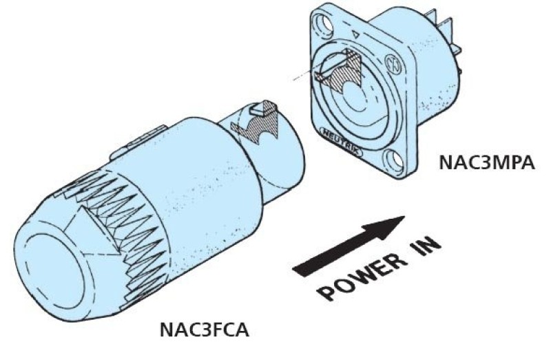 NEUTRIK NAC3FCA - кабельный разъем PowerCon, входной (синий), 20A/250В