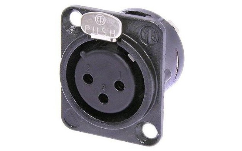 NEUTRIK NC3FD-L-B-1 - панельный разъем XLR (мама) черненый корпус, золоченые контакты