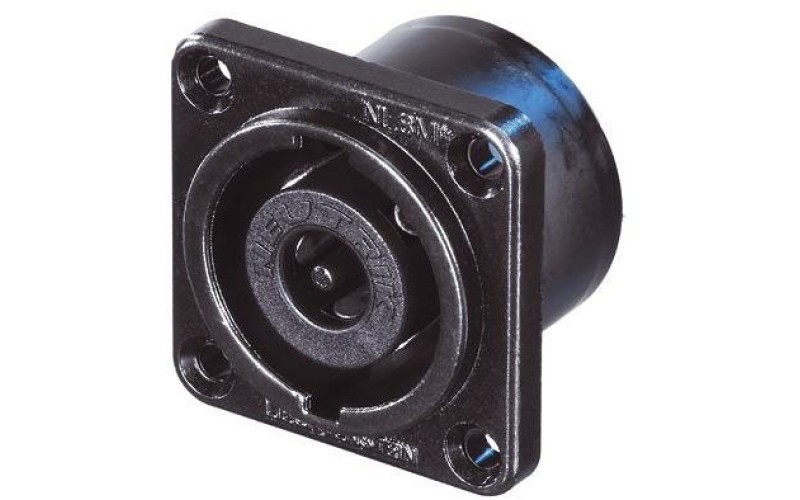 Neutrik NL8MPR-BAG - панельный разъём Speakon, 8-ми конт.,квадратн.фланец , металический черненый ко