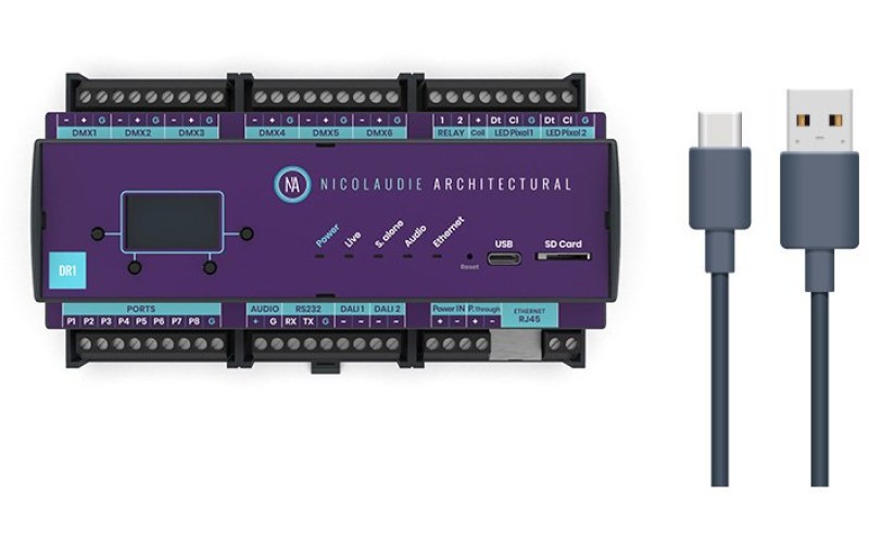 NICOLAUDIE ARCHITECTURAL DINA-DR1 LITE - DMX-интерфейс, 6х DMX512 (3072 канала), 20 зон,  2000 сцен,