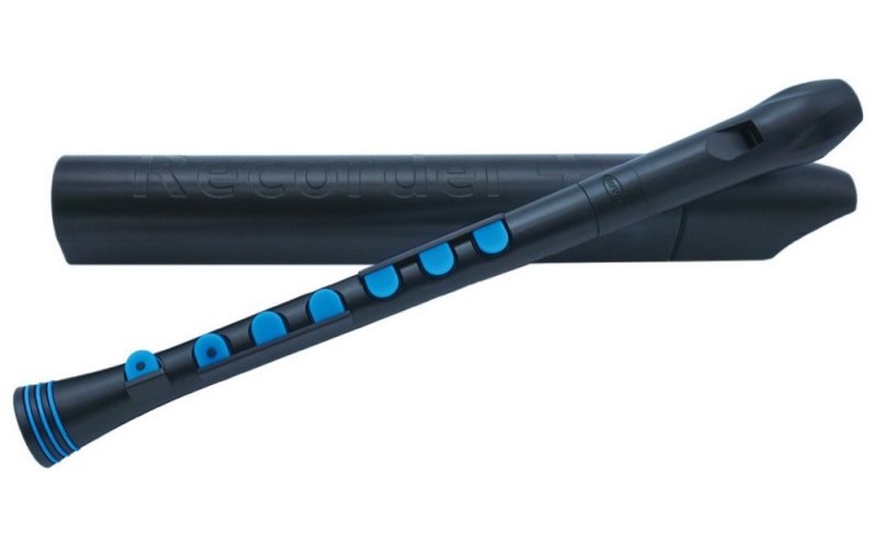 NUVO Recorder+ Black/Blue with hard case блок-флейта сопрано, строй - С, барочная система, накладка