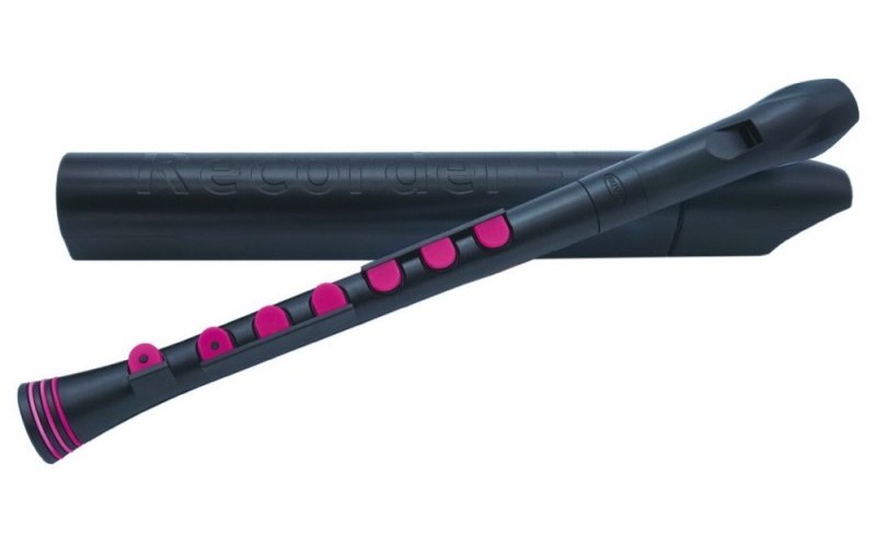 NUVO Recorder+ Black/Pink with hard case блок-флейта сопрано, строй - С, немецкая система, накладка