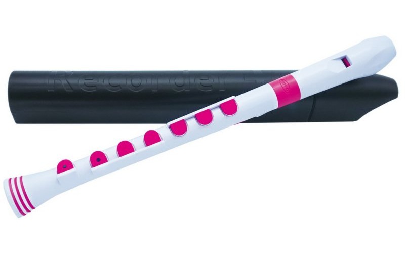 NUVO Recorder+ German White/Pink with hard case блок-флейта сопрано, строй - С, немецкая система