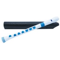 NUVO Recorder+ White/Blue with hard case блок-флейта сопрано, строй - С, немецкая система, накладка