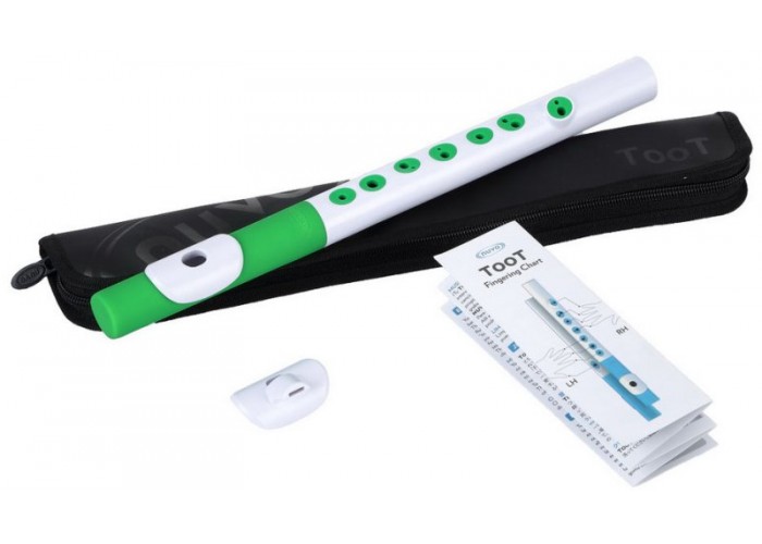 NUVO TooT (White/Green) - блок-флейта TooT, жёсткий чехол