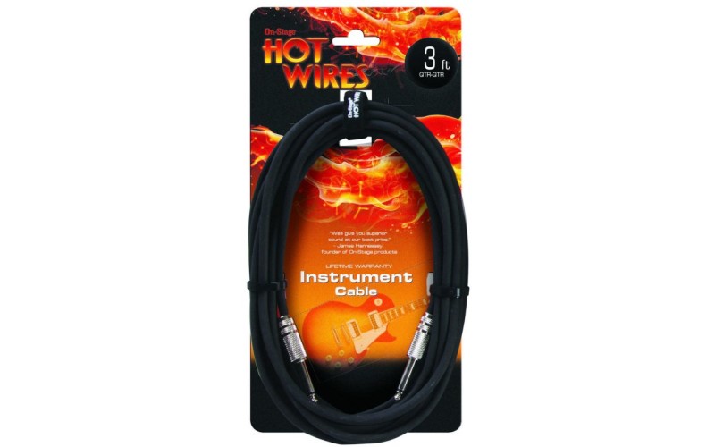 ONSTAGE IC-3 - инструментальный кабель, 6.3 джек моно <-> 6.3 джек моно, длина  0,91м