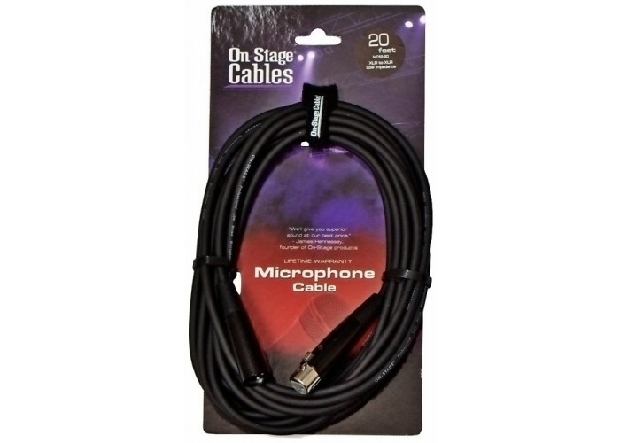 ONSTAGE MC12-20 - микрофонный кабель  XLR(папа) <-> XLR(мама) , длина 6.1м