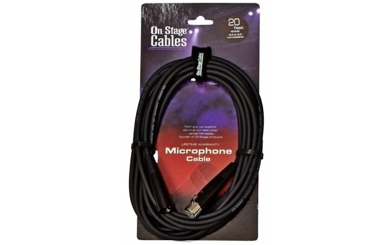 ONSTAGE MC12-20 - микрофонный кабель  XLR(папа) <-> XLR(мама) , длина 6.1м