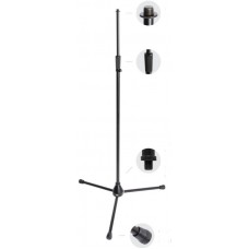 OnStage MS9750 - микрофонная стойка прямая, тренога, регулируемая высота,усиленная, черная