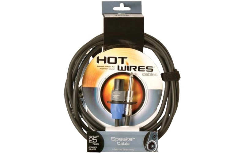 ONSTAGE SP14-25SQ - колоночный  кабель 2х2мм2, 6,3 джек моно <-> спикон (Neutrik), длина 7,62м