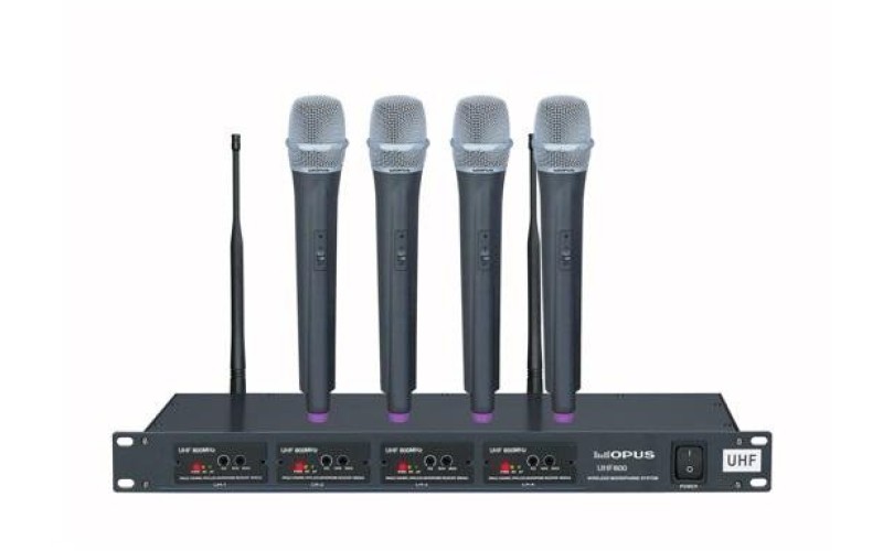 OPUS UHF 800HH радиосистема ручная с 4 микрофонами, частота 500-900MHz