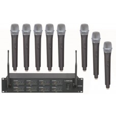 OPUS UHF 808HH радиосистема ручная с 8 микрофонами, частота 500-900 MHz