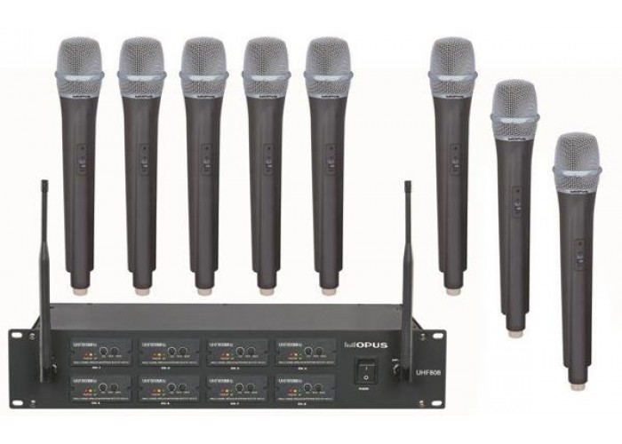 OPUS UHF 808HH радиосистема ручная с 8 микрофонами, частота 500-900 MHz