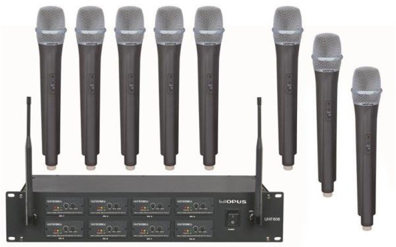 OPUS UHF 808HH радиосистема ручная с 8 микрофонами, частота 500-900 MHz
