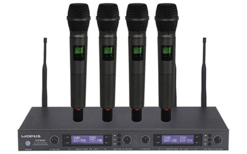 OPUS UHF 8420HH многоканальная радиосистема ручная с 4 ручными микрофонами, LCD, 500-980 MHz