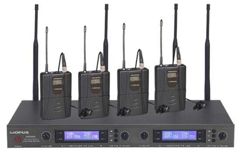 OPUS UHF 8420HS многоканальная радиосистема ручная с 4 головными микрофонами, LCD, 500-980 MHz