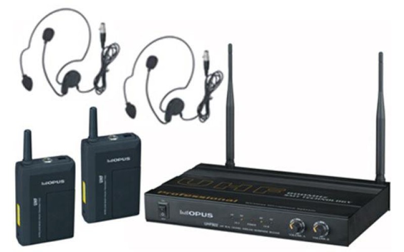 OPUS UHF 922HS аналоговая радиосистема головная с 2 микрофонами, 500 MHz, алюминевый кейс