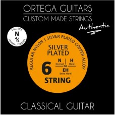 Ortega NYA44N Authentic Комплект струн для классической гитары 4/4, посеребренная медь
