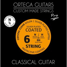 Ortega NYP34N Pro Комплект струн для классической гитары 3/4, с покрытием