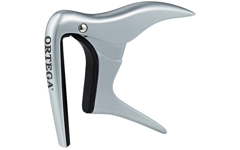 Ortega OCAPO CR Каподастр для акустической гитары, для плоского грифа, хром