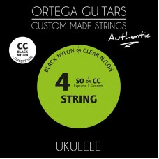 Ortega UKABK-CC Authentic Комплект струн для концертного укулеле, черный нейлон
