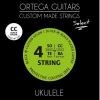 Ortega UKSBK-CC Select Комплект струн для концертного укулеле, черный нейлон, с покрытием
