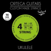 Ortega UKSBK-TE Select Комплект струн для укулеле тенор, черный нейлон, с покрытием