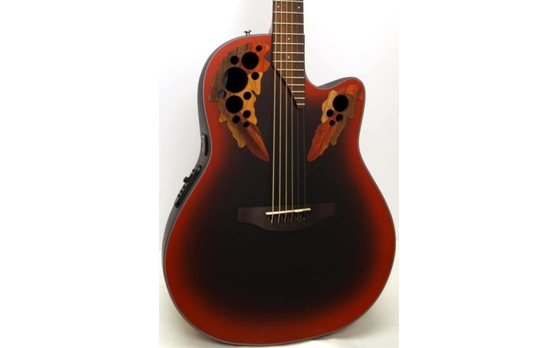 OVATION CE44-RRB Celebrity Elite Mid Cutaway Reversed Redburst - электроакустическая гитара