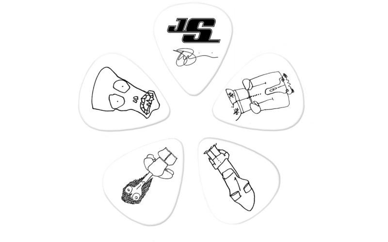 PLANET WAVES 1CWH4-10JS Joe Satriani Медиаторы, белые, 10шт, средние