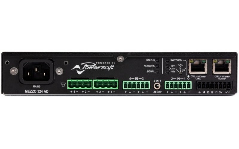 POWERSOFT Mezzo 324 AD - четырехканальный усилитель мощности, 320 Вт с поддержкой DANTE и AES 67
