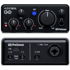 PreSonus AudioBox GO аудио интерфейс, USB 2.0, 2вх/2 вых канала, 1мик,1инстр, 24бит/44-96кГц