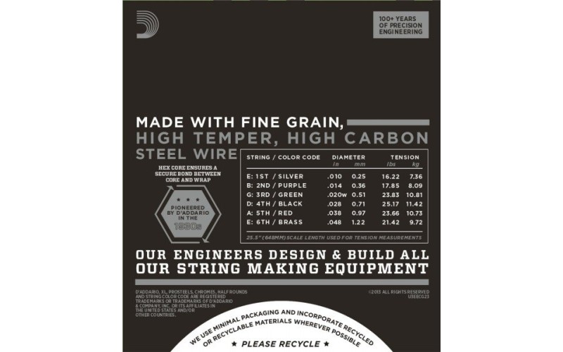 D'ADDARIO ECG23 - струны для электрогитары