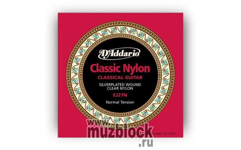 D'ADDARIO EJ27N - струны для классической гитары, среднее натяжение, Student Classics