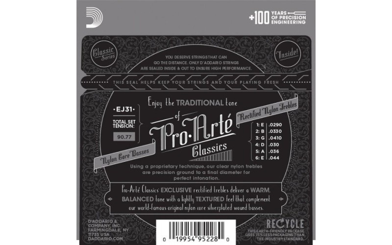 D'ADDARIO EJ31 - нейлоновые струны для классической гитары, сильное натяжение, Classics