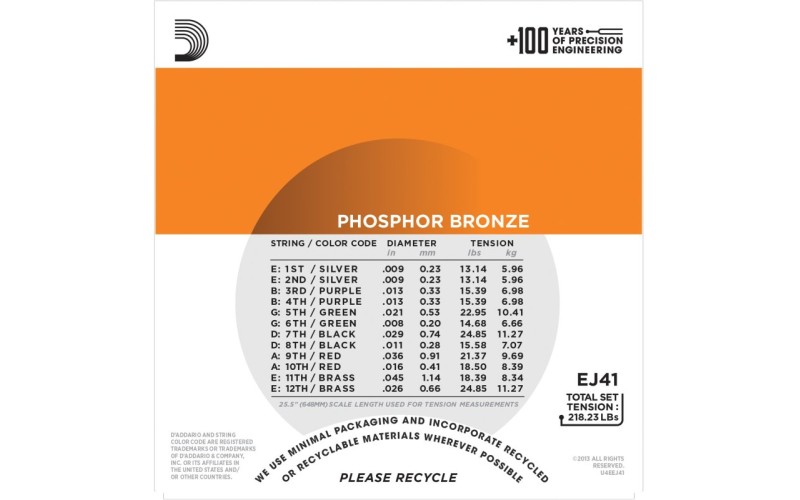 D'ADDARIO EJ41 - струны для 12- струнной гитары