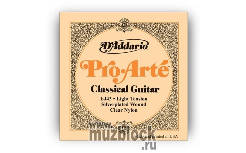 D'ADDARIO EJ43 - нейлоновые струны для классической гитары, легкое натяжение, Pro Arte