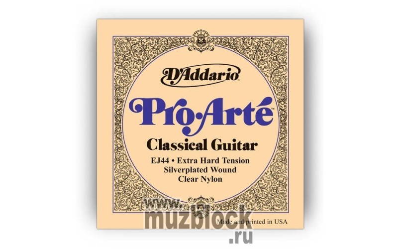 D'ADDARIO EJ44 - нейлоновые струны для классической гитары, очень сильное натяжение, Pro Arte
