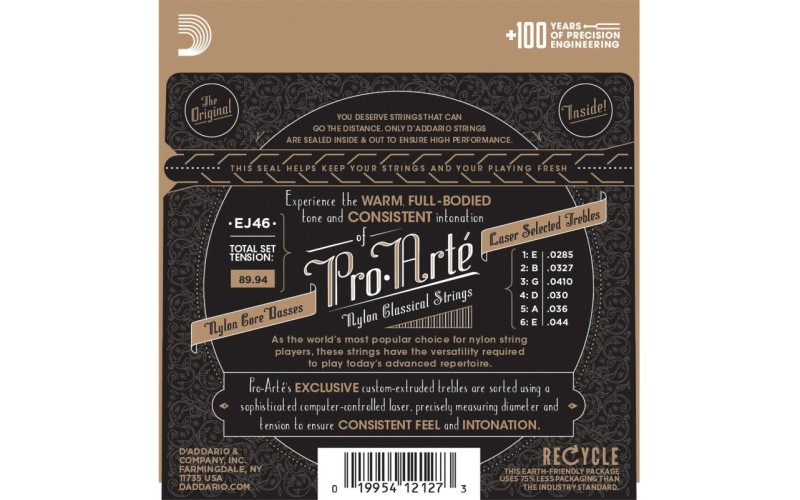 D'ADDARIO EJ46 - нейлоновые струны для классической гитары, сильное натяжение, Pro Arte