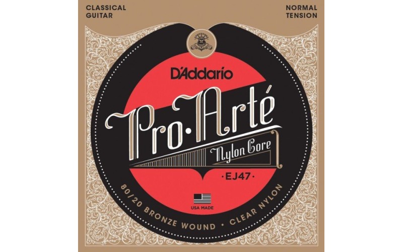 D'ADDARIO EJ47 - нейлоновые струны для классической гитары, бронза (80/20), среднее натяжение