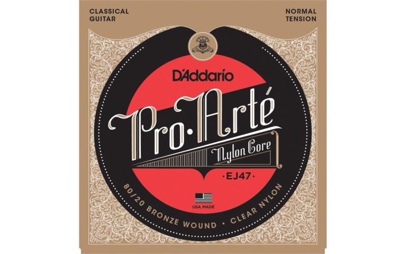 D'ADDARIO EJ47 - нейлоновые струны для классической гитары, бронза (80/20), среднее натяжение