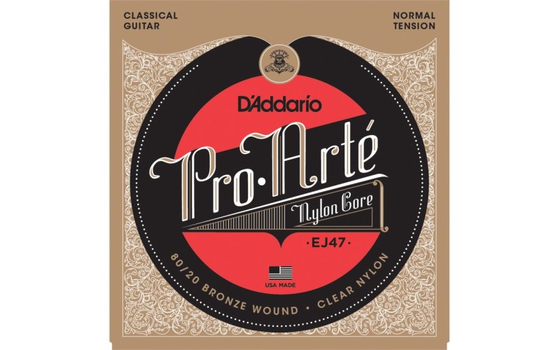 D'ADDARIO EJ47 - нейлоновые струны для классической гитары, бронза (80/20), среднее натяжение