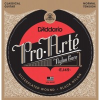 D'ADDARIO EJ49 - струны для классической гитары, черный нейлон, среднее натяжение, Pro Arte