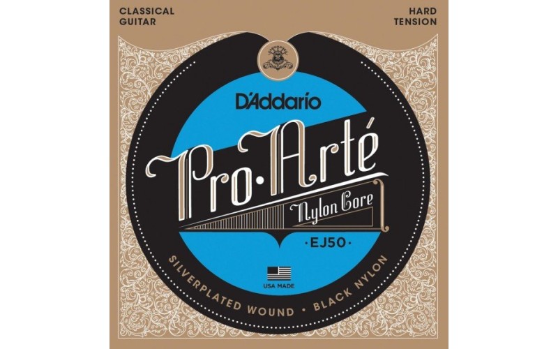 D'ADDARIO EJ50 - струны для классической гитары, черный нейлон, сильное натяжение, Pro Arte