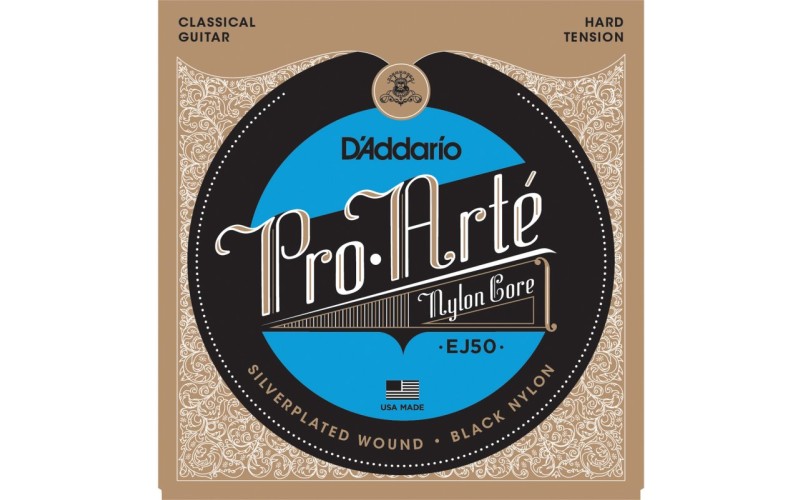 D'ADDARIO EJ50 - струны для классической гитары, черный нейлон, сильное натяжение, Pro Arte