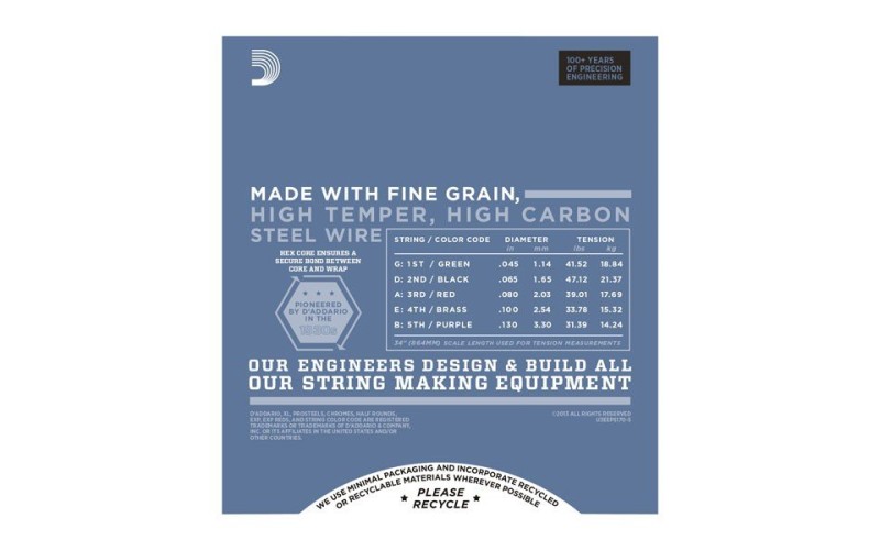 D'ADDARIO EPS170-5 - струны для 5-ти струнной бас-гитары