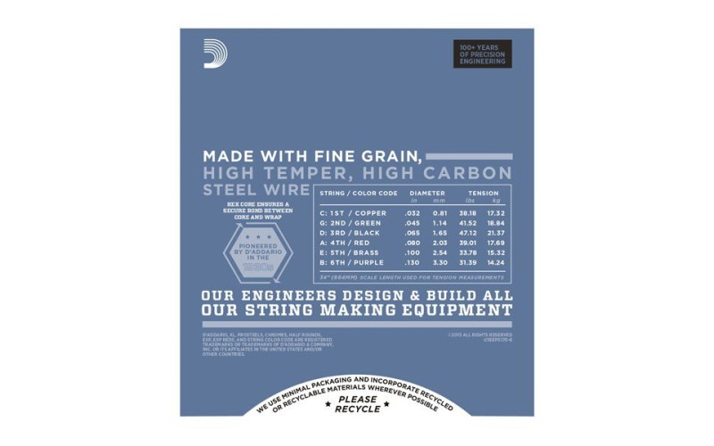 D'ADDARIO EPS170-6 - струны для 6-ти струнной бас-гитары